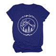 thumbnail image 1 of Gibobby Playera de Manga Corta Casual Suave Mujeres Casual Impresión Manga Corta Tops Blusa Cuello Redondo Casual Tee Túnica Camisas(Azul,G), 1 of 3