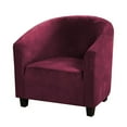 thumbnail image 3 of TOPCHANCES Tub Chair Covers for Armchairs, Tub Sofa Slipcover, Polyester Club Chair Slipcover, Stretch Armchair Slipcover for Dining Living Room Office Reception, Burgundy, 2 Pack, 3 of 5