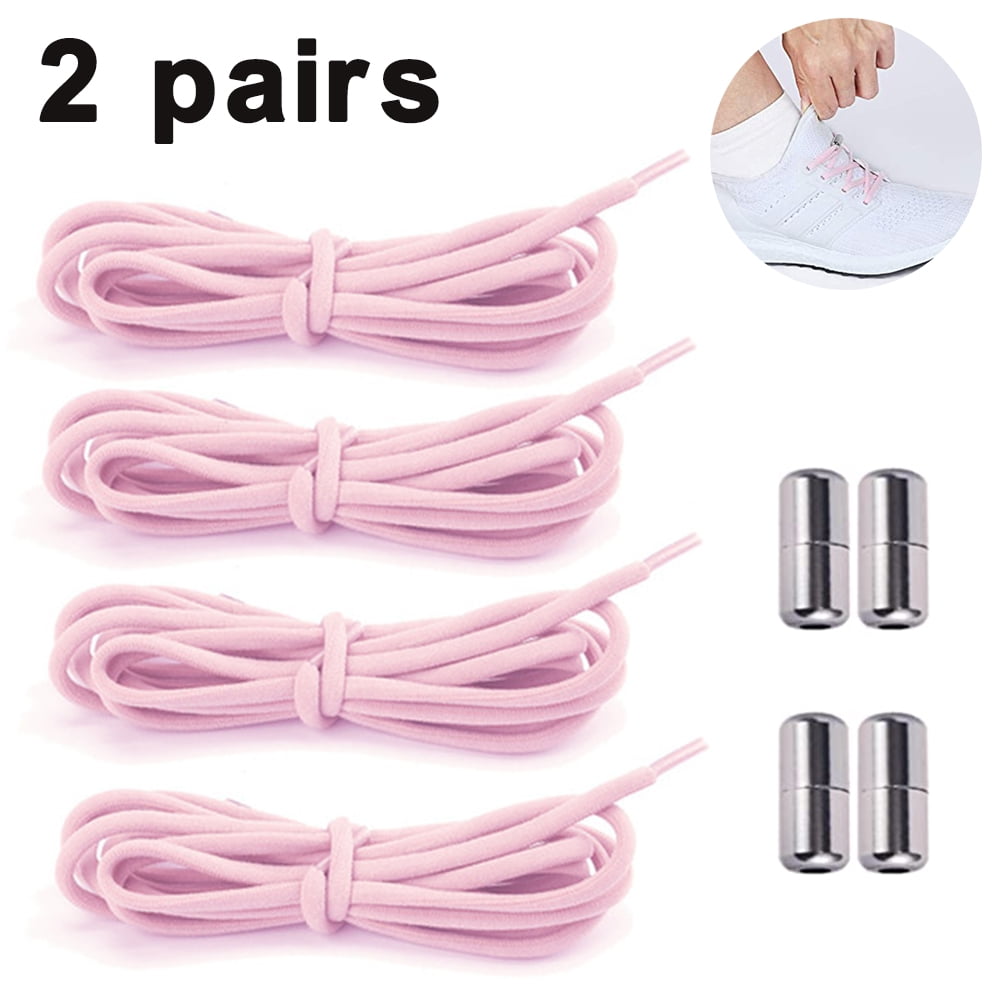 2 Pairs No Tie Shoelaces, Elastic No Tie Shoe Laces For Adults,Kids,Elderly,System With Elastic Shoe Laces 2 Colors