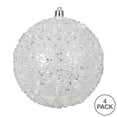 thumbnail image 3 of Vickerman 6" White Glitter Hail Ball Ornament, 4 per Bag, 3 of 3