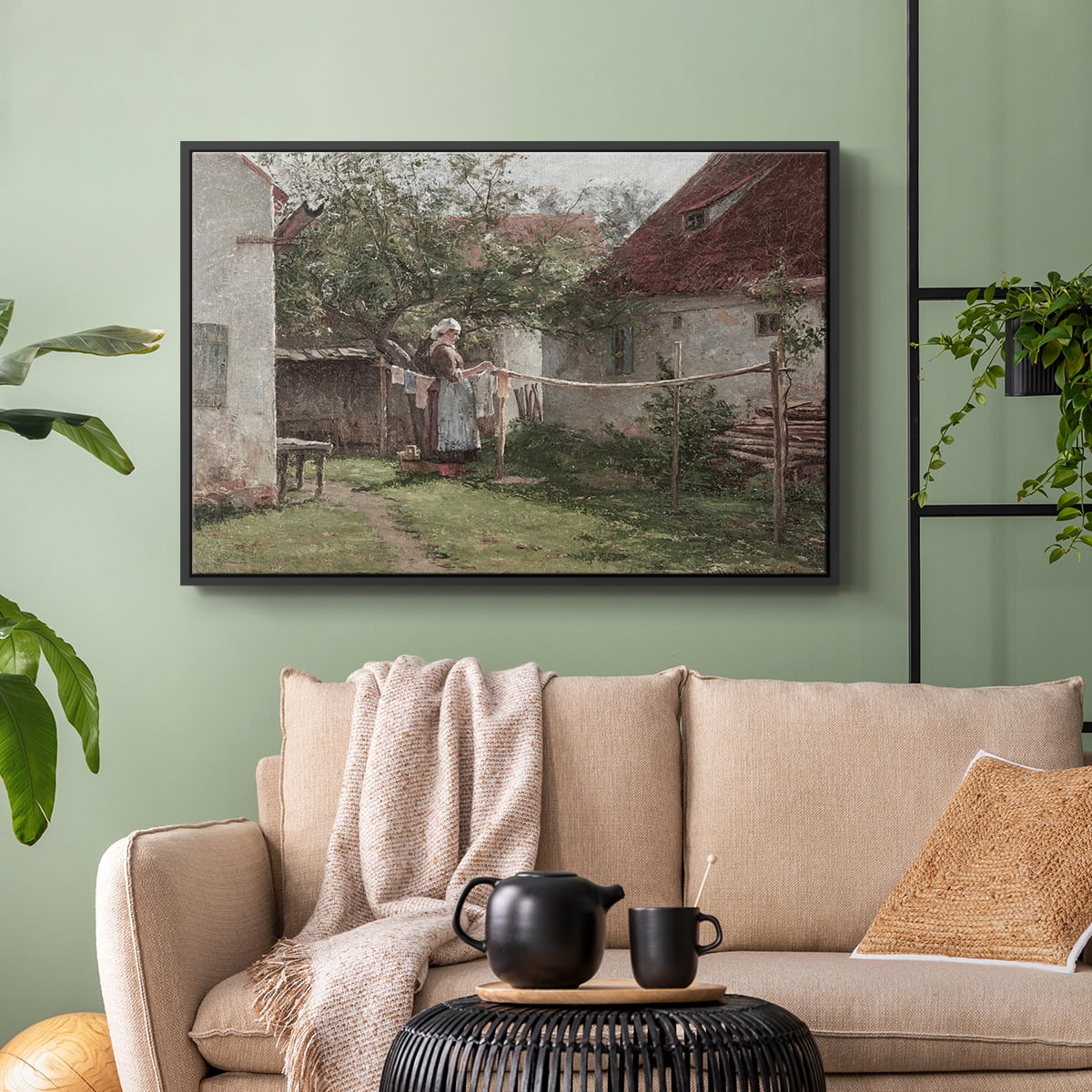 Vintage Landscape-CCCLXII By Wexford Home Framed in Black Wood Gallery Wrapped Canvas 27 in. x 41 in.