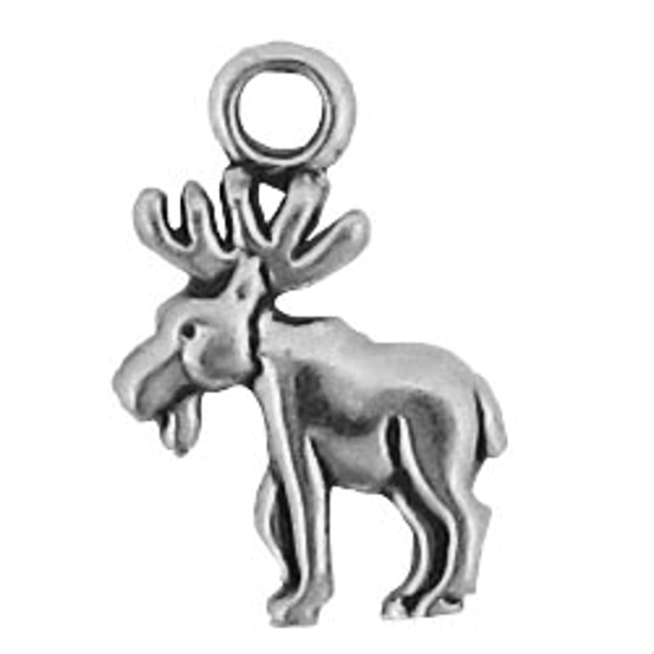 Moose Elk .925 Sterling Silver European Dangle Bead Charm 
