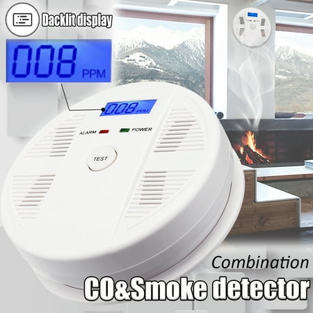 2 IN 1 CO&Smoke Detector Alarm Sound Combo Sensor Battery Operated LED Light Suitable for House Shop Office (Best Smoke Alarms For House)