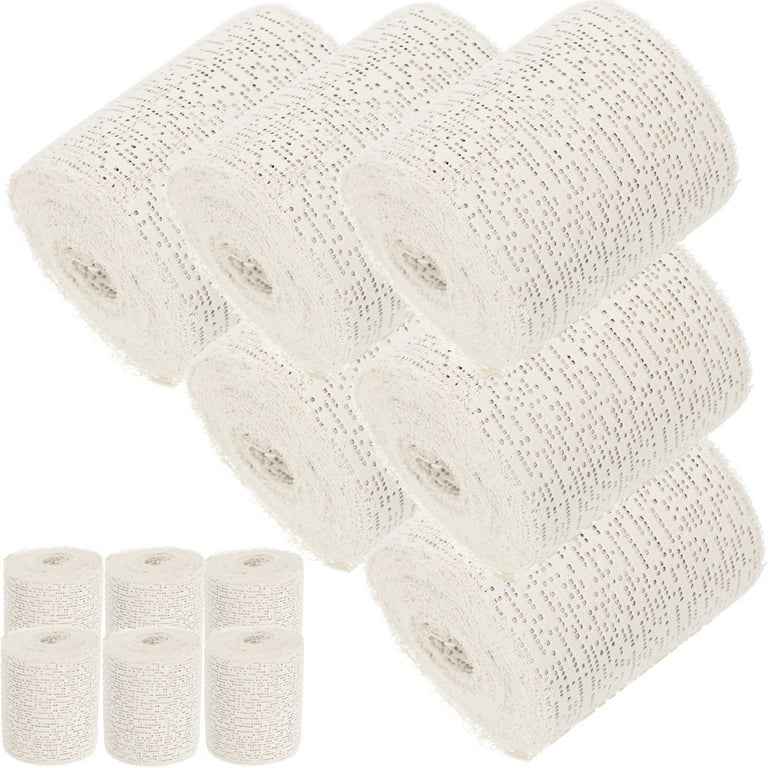 12pcs Three-dimensional Plaster Cloth Rolls White Gauze Strip Wrap Bandages  Rolls for Craft 