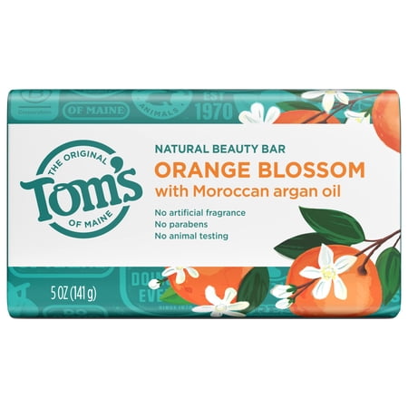Tom's of Maine Natural CI30 Beauty Bar Soap, Orange Blossom With Moroccan Argan Oil, 5 oz.