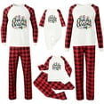 thumbnail image 4 of Mifsaly Family Christmas Pajama Sets 2025 Cute Xmas Santa 2 Piece Pjs Raglan Long Sleeve Pullover Sleepwear Crewneck Nightwear Plaid Sleep Pant with Pockets Holiday Festival Loungewear, 4 of 5