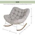 thumbnail image 4 of Grand Patio Royal Adult Steel Frame Indoor/Outdoor Rocking Chair with Padded Cushion, Beige, 4 of 10