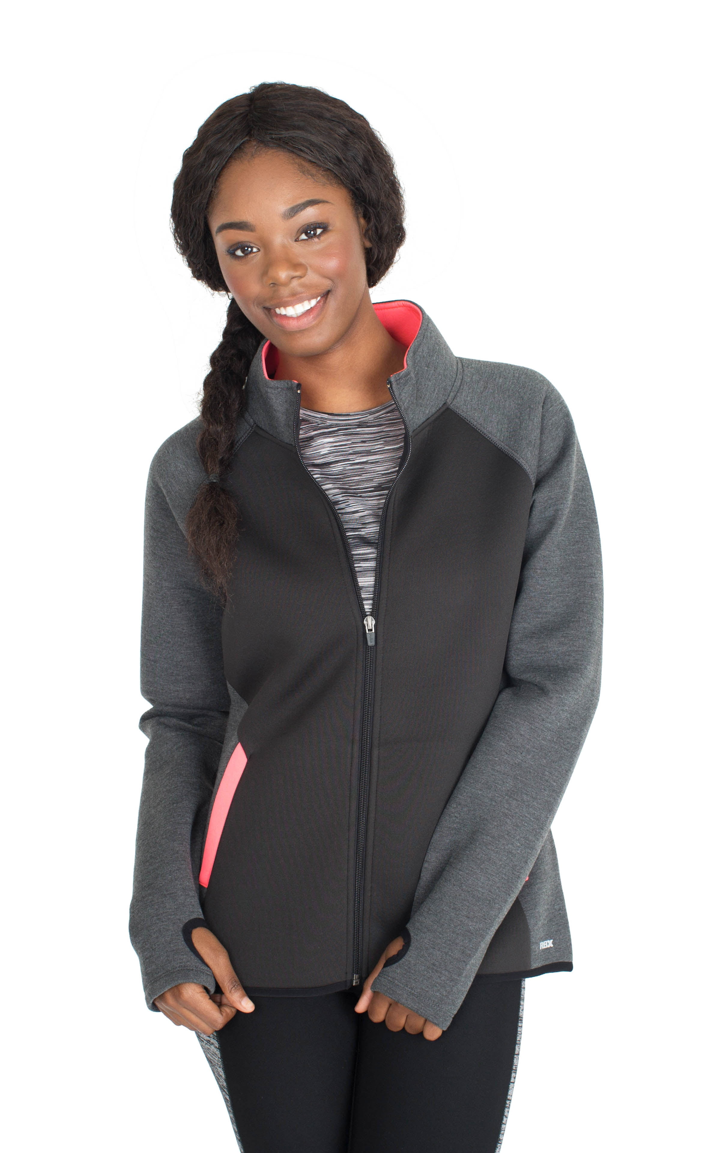 Download RBX - RBX Active Women's Fashion Mock Neck Full Zip Athleisure Jacket - Walmart.com - Walmart.com