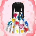 Women's Valentine's Day Retro Festive Printed Round Neck Dress With