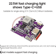 thumbnail image 6 of 22.5W Power Bank Bidirectional Fast Charging Mobile Power Module Circuit Board W/ Light Display Support PD/QC,Type-C+USB,1 * Mini fast charging module,Purple, 6 of 6