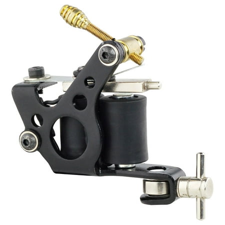 Classic Black Tattoo Machine Gun w/ Set of 10-Wrap Coils for Liner or
