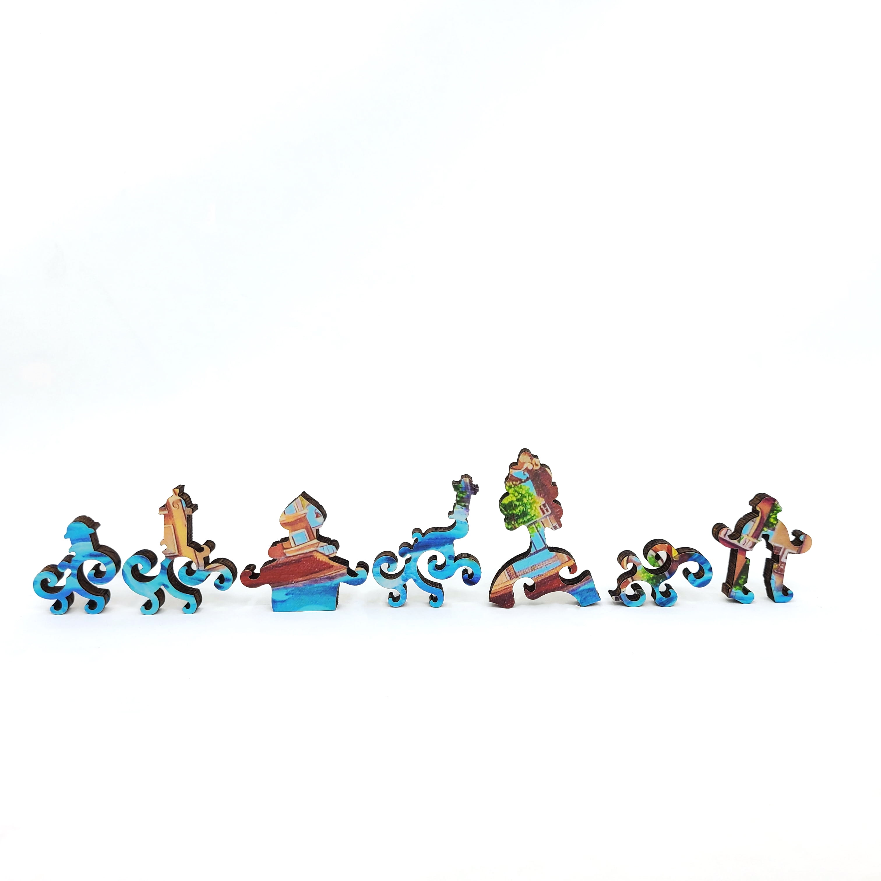 Wooden Jigsaw Puzzles for Adults - Uniquely Shaped Pieces - made in USA by FoxSmartBox - 340 Pieces - Sea Harmony