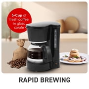 Elite Cuisine Black 5-Cup Coffeemaker