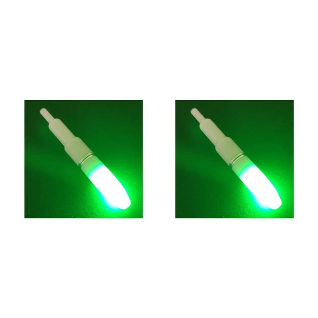 Advancent Palo luminoso electrónico, luz LED de plástico para noche, lámpara de punta de caña de pescar, accesorios para aparejos de pesca, río, mar, Verde 2piezas Advancent CBP393744