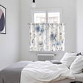 thumbnail image 4 of Blue White Floral Kitchen Curtains 72 Inch Length, Botanical Garden Flowers Leaves Grommet Top Bedroom Living Room Curtains, Light Filtering Cafe Curtain Drapes 2 Panels Set 104''x72'', 4 of 9