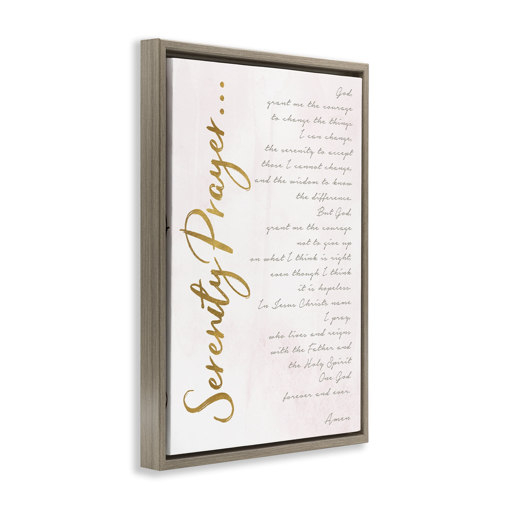 Stupell Industries Serenity Prayer Scripture Brown Framed Floater Canvas Wall Art, design by Anna Quach