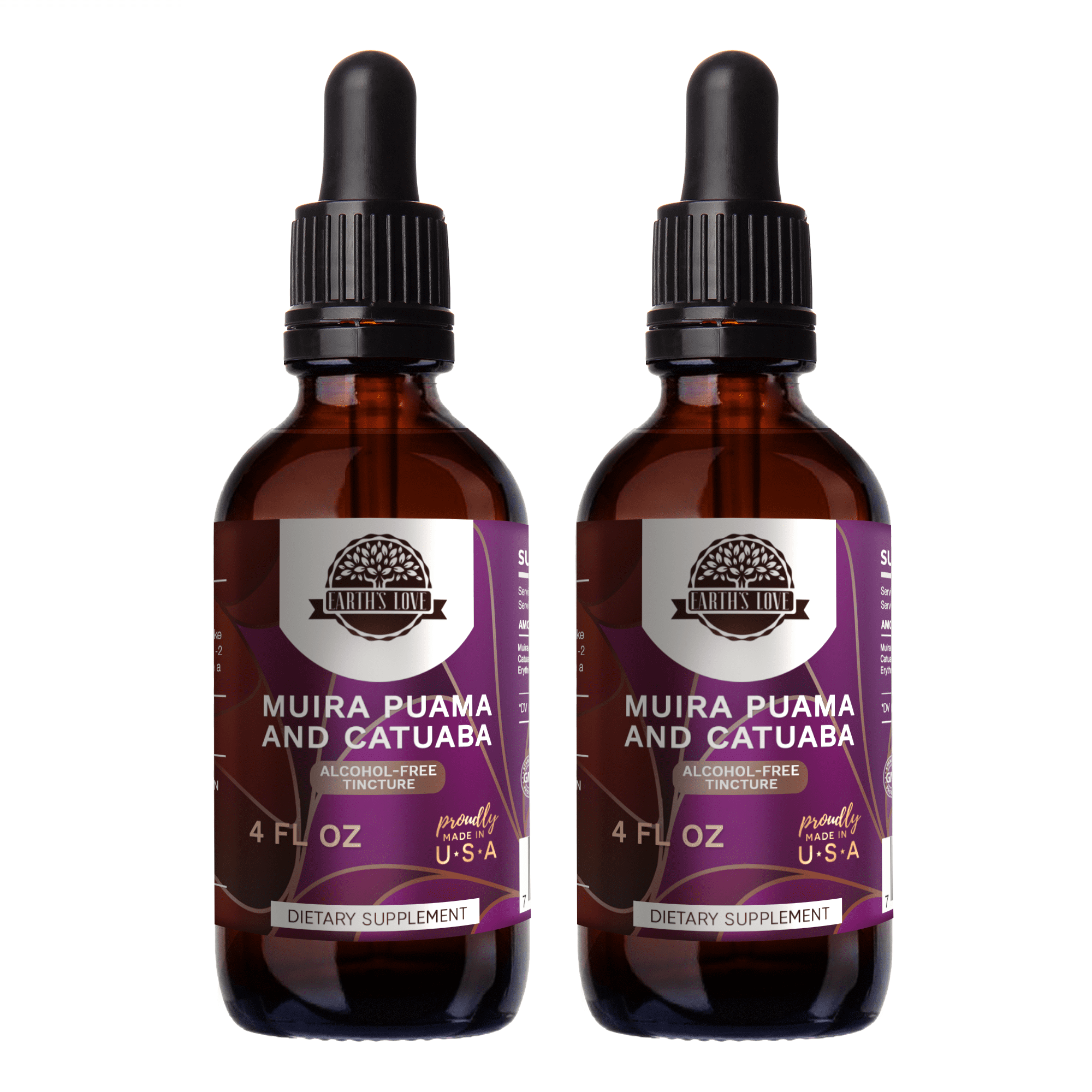 Earth's Love Muira Puama and Catuaba AlcoholFREE Herbal Extract