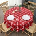 thumbnail image 3 of Christmas Round Tablecloth 70x70in(178x178cm) – Waterproof Polyester Table Cover with Full Print Design, Wrinkle Resistant & Washable for Kitchen Dining Party Decor, 3 of 6