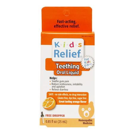 Homeolab USA Kids Relief Teething Oral Liquid, Ages 0-9 Orange 0.85 fl oz(pack of 12)