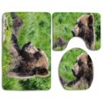 thumbnail image 1 of GOHAO Grizzly Bear Sunning Himself 3 Piece Bathroom Rugs Set Bath Rug Contour Mat and Toilet Lid Cover, 1 of 2