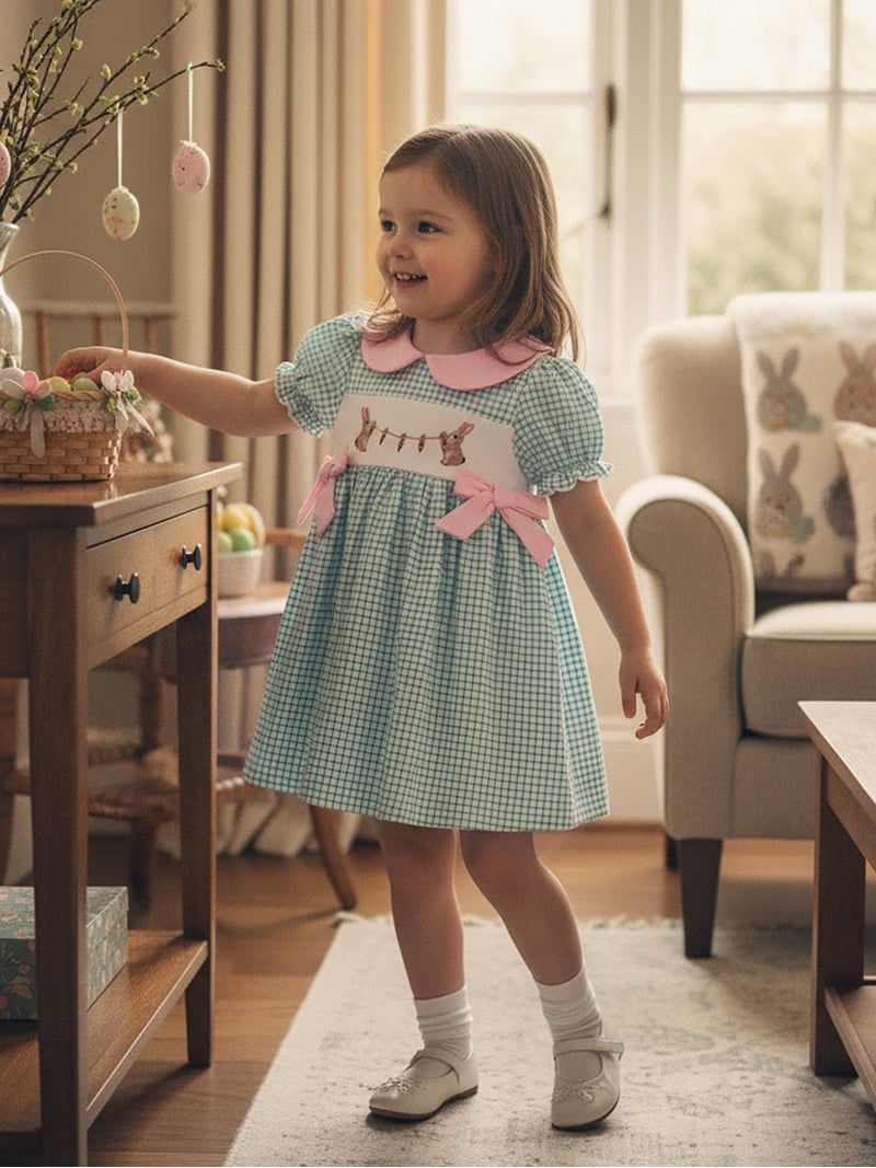 smocked dresses easter Girl's Wishes Bishop Dress in Blue size 10 Here are the exchange instructions Easter Chicks & Eggs Smocked