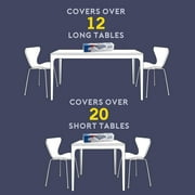 Clearly Elegant Light Blue Disposable Plastic Tablecloth Roll with Self-Cutter, 52inx1181in