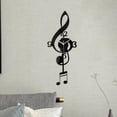 thumbnail image 4 of Reloj de pared con notas musicales, arte de notas musicales, acrílico, decoración de pared, regalo, movimiento silencioso negro, 4 of 6