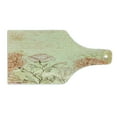 thumbnail image 2 of Vintage Cutting Board, Double Exposure Background Roses and Lettering Love Words Once upon a Time Theme, Tempered Glass Cutting and Serving Board, Wine Bottle Shape, Cream Pink, by Ambesonne, 2 of 5