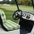 thumbnail image 4 of POLERO Universal Golf Cart Seat Covers Ezgo Green Diamond Pattern Washable Seat Cover Protector for Club Car Precedent Golf Cart Accessories Fit Like a Glove, 4 of 8