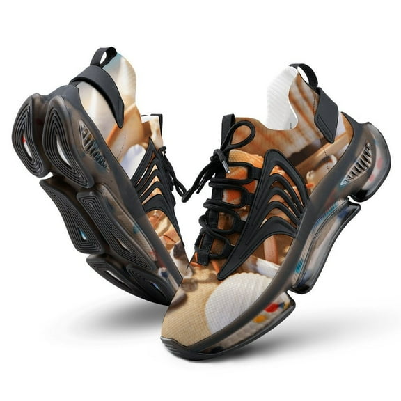 2024 Seashell On The Beach Women Or Men Lace Up Flat Sneakers Female Mesh Walking Footwear