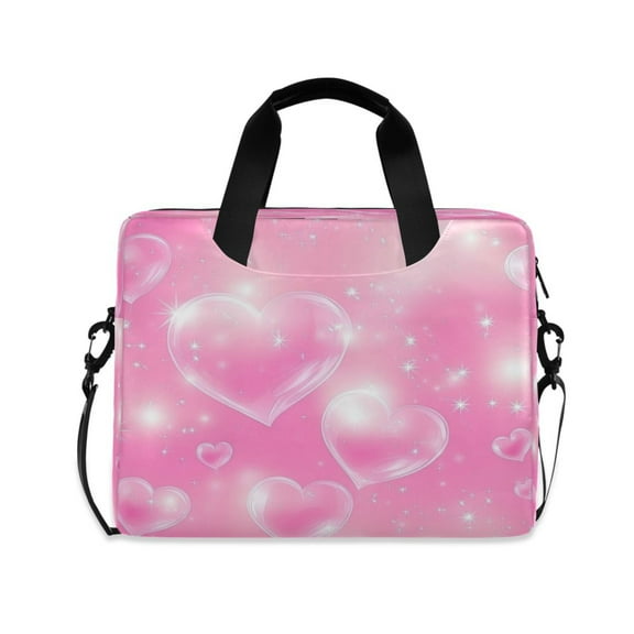 16" Laptop Tote Bag Laptop Sleeve Case Computer Briefcase for Work & Travel Heart-shaped Bubbles
