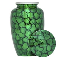Eternal Harmony Cremation Urn for Human Ashes | Memorial Urn Carefully Handcrafted with Elegant Finishes to Honor Your Loved One | Elegant and Affordable Urn Large Size with Velvet Bag (Green)