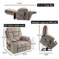 thumbnail image 5 of Oversized Power Lift Recliner Chair with Massage and Heat for Elderly, 180° Big Man Dual Motor Lift Recliner, Large Electric Recliner Chair with 2 Cup Holders,Side Pocket,Single Rocker Sofa 400lbs, 5 of 9