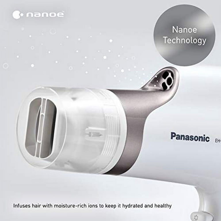 Panasonic Nanoe Salon Hair Dryer with Oscillating QuickDry Nozzle, Diffuser  and Concentrator Attachments, 3 Speed Heat Settings for Easy Styling and