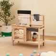 thumbnail image 4 of Gymax Mud Kitchen Kids Pretend Play Kitchen Toy Set Outdoor Wooden Kitchen Playset, 4 of 10