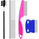 thumbnail image 1 of Kit de peine para el cuidado de mascotas, para perros pequeños, cachorros, quitamanchas, 2 en 1 con dientes redondos para eliminar nudos, costra y moco, 1 of 5