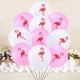 thumbnail image 3 of KAKOWELY 20 globos de látex de 25 cm para fiesta hawaiana, diseño de flamencos (10 blancos + 10 rosas), 3 of 5