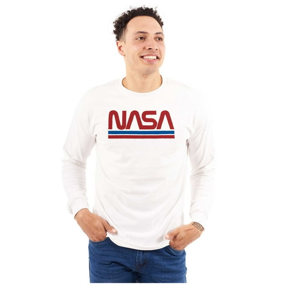 Retro Classic Space NASA Worm Logo Long Sleeve TShirt Men Women Brisco Brands S