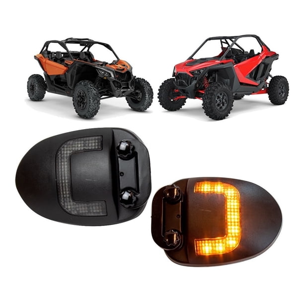 Espejos Retrovisor Luz Led Compatible con Polaris Can Am Razor Maverick Arizone Doble Led espejos lucifer intermitentes