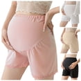 thumbnail image 3 of YUEHUA Women's Maternity Thin Ice Silk Shorts Lounge Sleep Pajama Workout Comfy Stretchy Pregnancy Shorts, 3 of 6