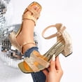 thumbnail image 5 of Dakaela Women's Heels for Women High Block Chunky Heel Sandals Square Open Toe Strappy Party Dress Pumps, 5 of 8