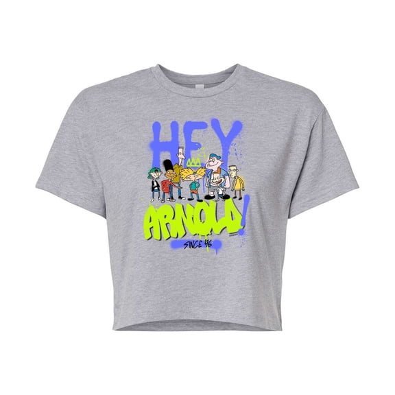 Hey Arnold! - Retro Arnold Since 96 - Juniors Cropped Cotton Blend T-Shirt