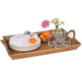 thumbnail image 3 of Kouboo Rattan Serving Tray with Handles for Breakfast, Decorative Tray for Storage, Rectangular Organizer Tray for Coffee Table, Honey Brown, 3 of 21