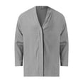 thumbnail image 4 of Mens T-shirts Mens Fashion And Leisure Solid Color Popular Solid Color Button Long Sleeve Shirt Top Summer Casual Men Casual Shirts Summer Workout Top Men Peach Long Sleeve Fitted Tops Grey S, 4 of 7