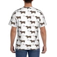 thumbnail image 3 of Vsdgher Dachshund Dog Puppy Print Men's Dry Fit Mesh Athletic Shirts Moisture Wicking Tennis T-Shirt Tops, 3 of 9