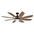 thumbnail image 5 of Parrot Uncle 60 Inch Farmhouse LED Windmill Ceiling Fan with Lights and Remote, Reversible DC Motor, 6 Speeds, Brown, 5 of 8