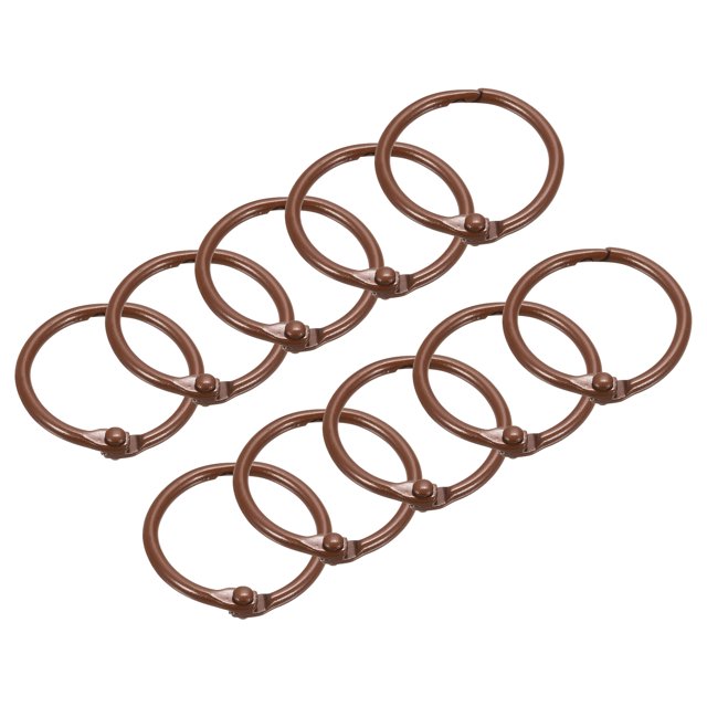 Unique Bargains Loose-Leaf Binder Rings, 45mm/ 1.8' Metal Book Ring Key Holder, Coffee, 10Pack