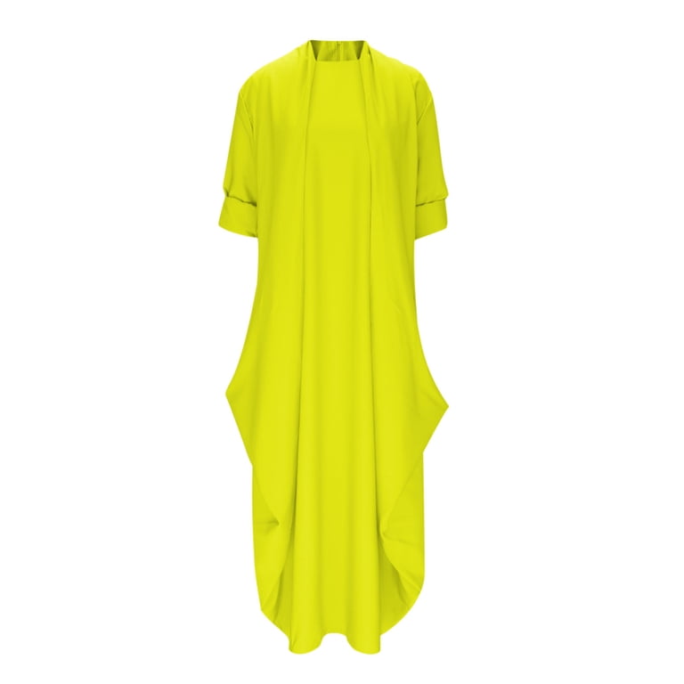 full coverage maxi dress Paiwinds Women's Modest Long Sleeve Maxi Dress, Round Neck Ankle-Length Comfort Dress for Casual Coverage, Layering, Everyday Wear, Size: 2XL, Orange