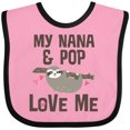 thumbnail image 3 of Inktastic Nana and Pop Love Me Sloth Girls Baby Bib, 3 of 4