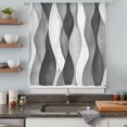 thumbnail image 4 of Gray Stripes Sheer Curtains 96 Inch Length, Light Filtering Voile Curtain Panel, Vintage Farmhouse Greyish Ripple Pattern Rod Pocket Drapes Window Treatments for Living Room Bedroom 52"x96", 4 of 9